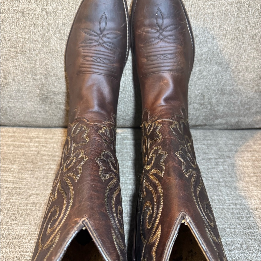 Justin Buck 13” 2253 Western Bay Apache Brown Western Boots Size 10D - Picture 4 of 9